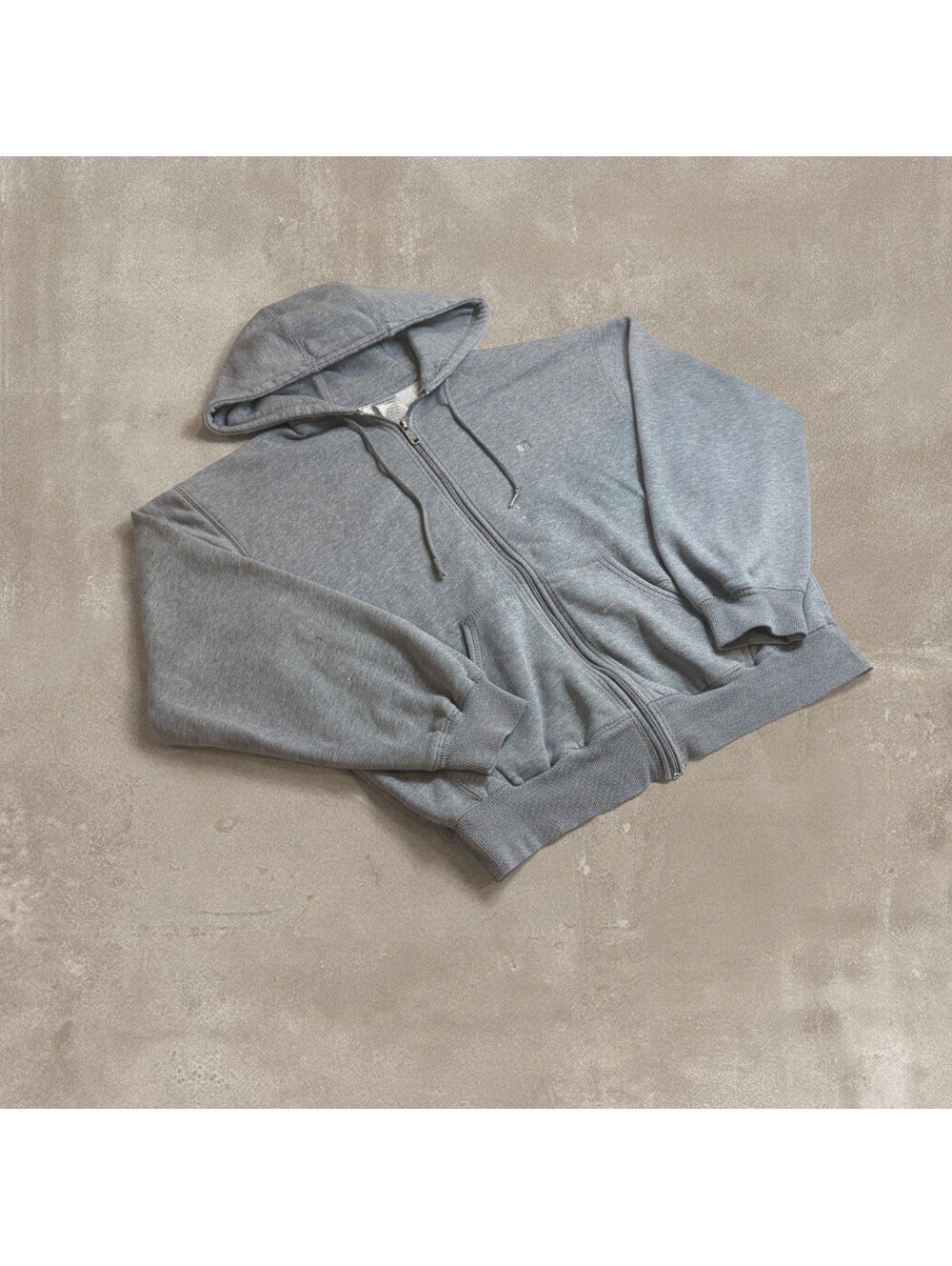 Russell Athletic Mens M Full Zip Heather Grey Hoodie Sweatshirt Plain